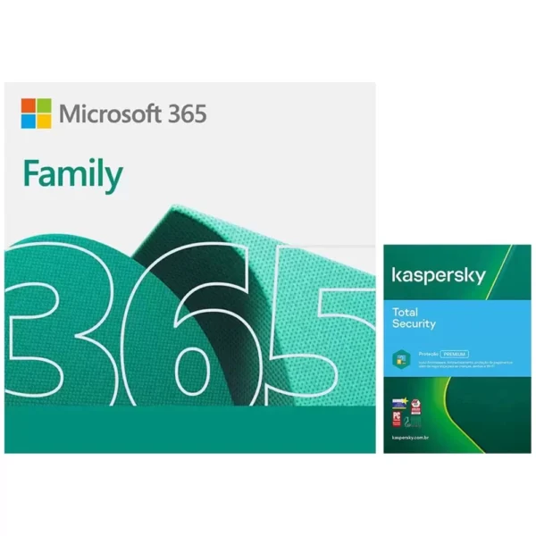 Office 365 Family 15 Meses + Kaspersky Total Security 1 Ano