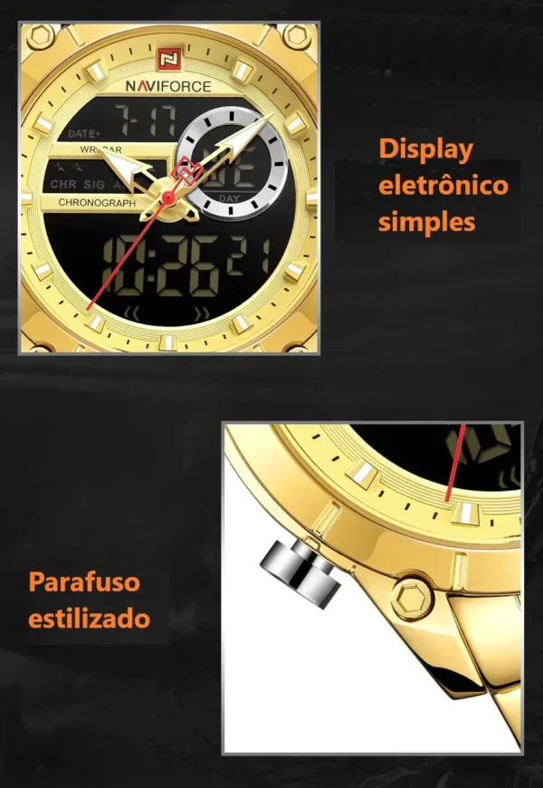 Relógio Naviforce em Aço inox dourado - Imagem 9