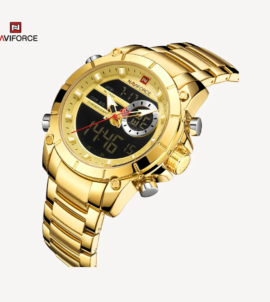 relogio naviforce dourado f2