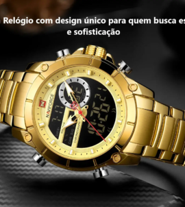 relogio naviforce dourado f3