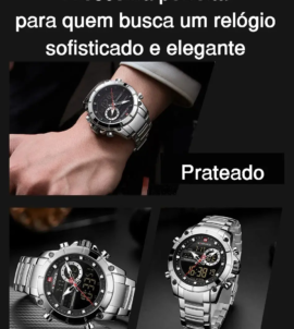 relogio naviforce prata f12