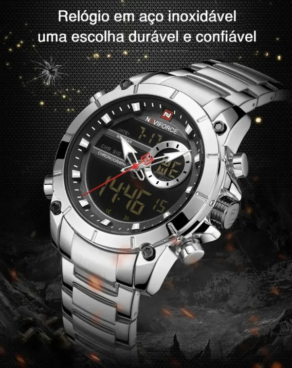 Relógio Naviforce em Aço inox prata - Imagem 9