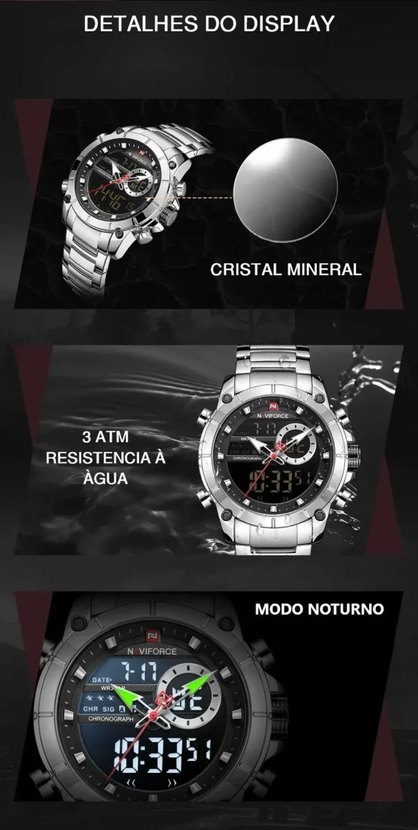 Relógio Naviforce em Aço inox prata - Imagem 5