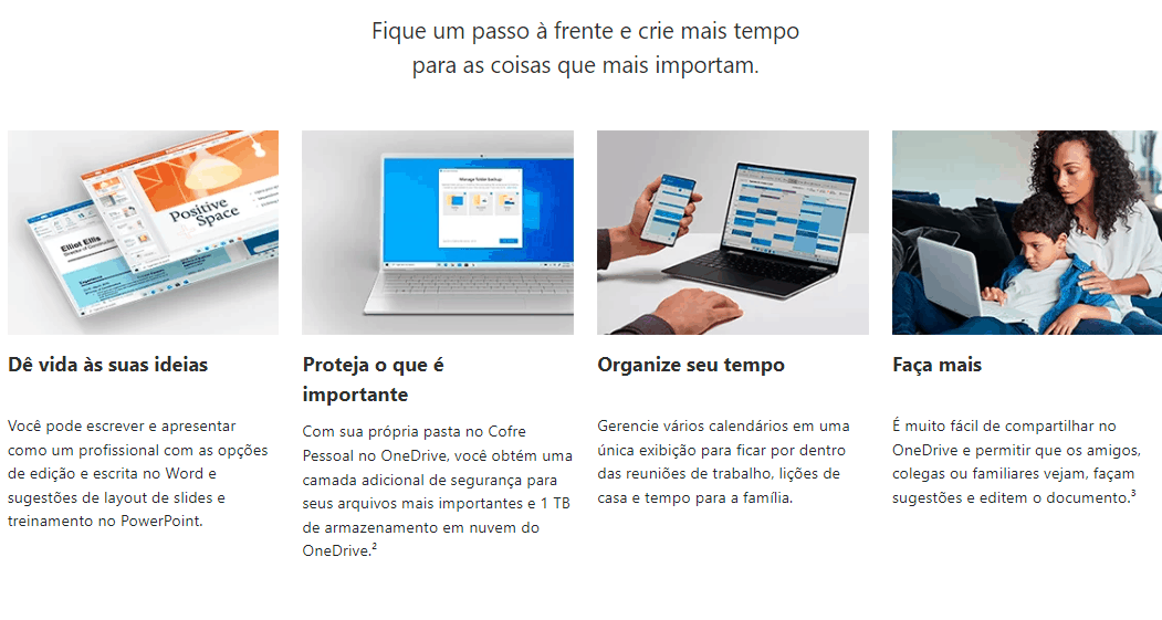 Adquira já o pacote Microsoft 365 Family