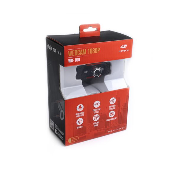 Webcam Alta resolução/áudio ideal streamers C3Tech WB-100BK - Imagem 4
