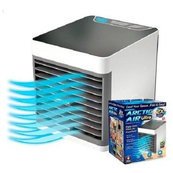 Mini Ar Condicionado Portátil Climatizador Air Cooler Umidificador Luz Led - Imagem 8
