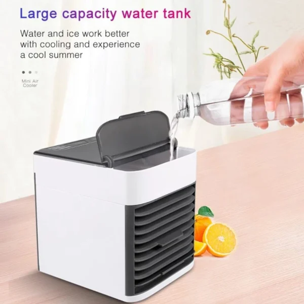 Mini Ar Condicionado Portátil Climatizador Air Cooler Umidificador Luz Led - Imagem 7