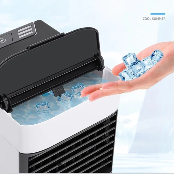 Mini Ar Condicionado Portátil Climatizador Air Cooler Umidificador Luz Led - Imagem 3